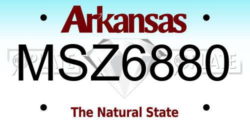 MSZ6880 Arkansas License Plate