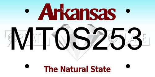 MT0S253 Arkansas License Plate