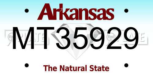 MT35929 Arkansas License Plate