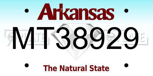 MT38929 Arkansas License Plate