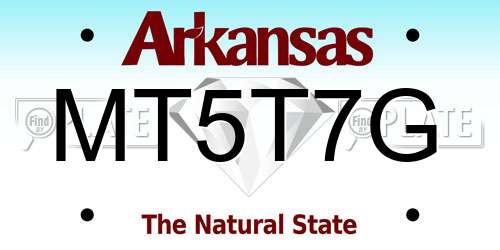 MT5T7G Arkansas License Plate