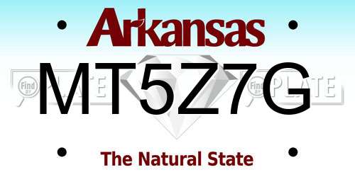 MT5Z7G Arkansas License Plate