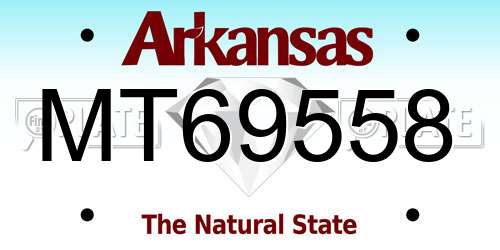 MT69558 Arkansas License Plate