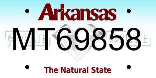 MT69858 Arkansas License Plate