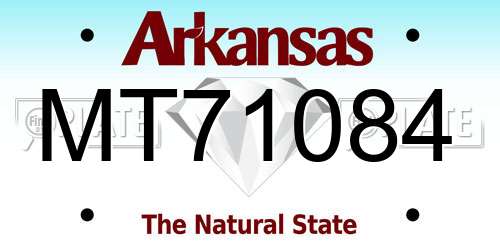 MT71084 Arkansas License Plate