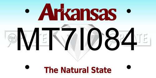 MT7I084 Arkansas License Plate