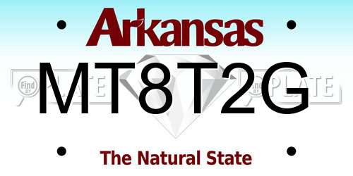 MT8T2G Arkansas License Plate