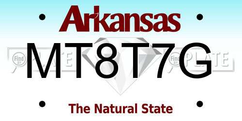 MT8T7G Arkansas License Plate