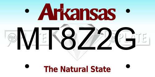 MT8Z2G Arkansas License Plate