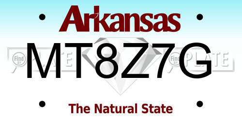 MT8Z7G Arkansas License Plate