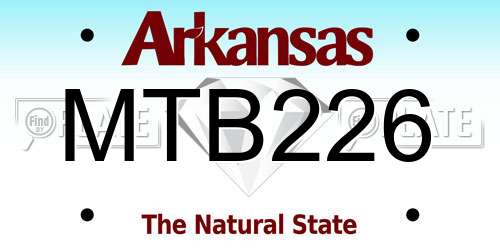 MTB226 Arkansas License Plate