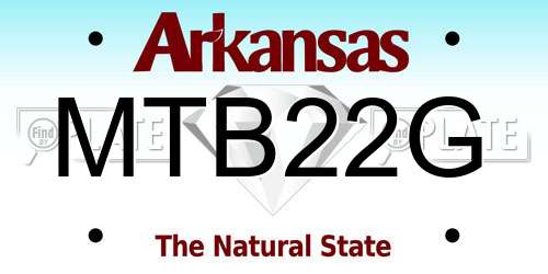 MTB22G Arkansas License Plate