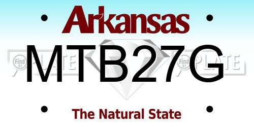 MTB27G Arkansas License Plate