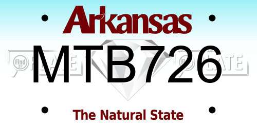 MTB726 Arkansas License Plate