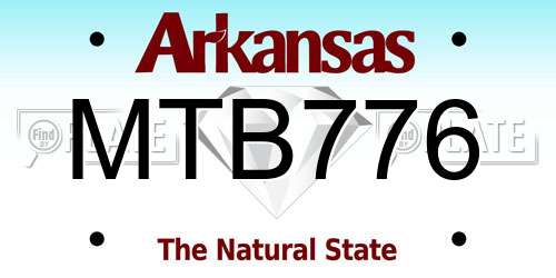 MTB776 Arkansas License Plate