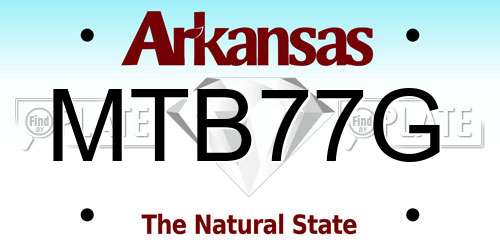 MTB77G Arkansas License Plate