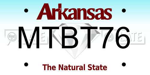 MTBT76 Arkansas License Plate
