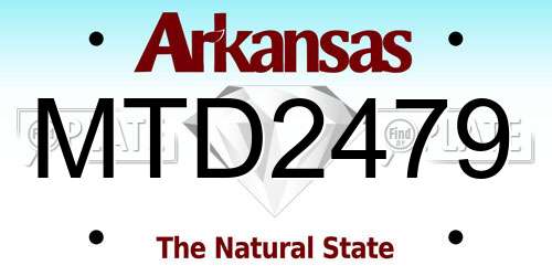 MTD2479 Arkansas License Plate