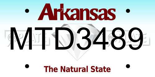 MTD3489 Arkansas License Plate