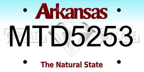 MTD5253 Arkansas License Plate