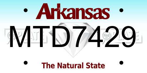 MTD7429 Arkansas License Plate