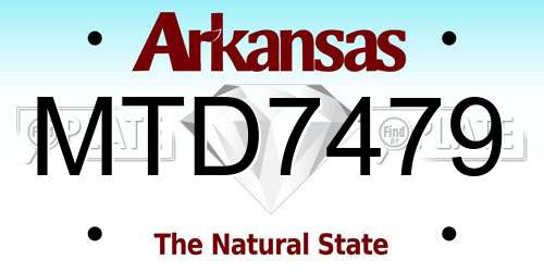 MTD7479 Arkansas License Plate