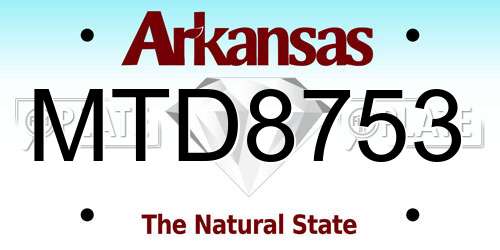 MTD8753 Arkansas License Plate