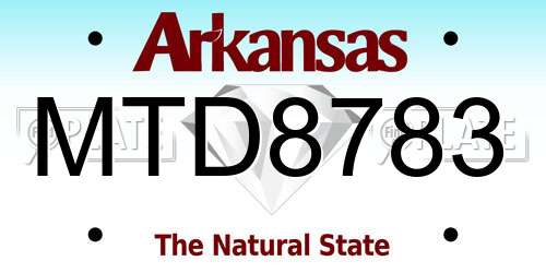 MTD8783 Arkansas License Plate