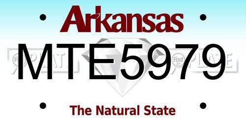 MTE5979 Arkansas License Plate