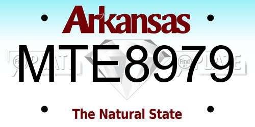 MTE8979 Arkansas License Plate