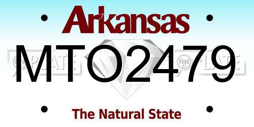 MTO2479 Arkansas License Plate