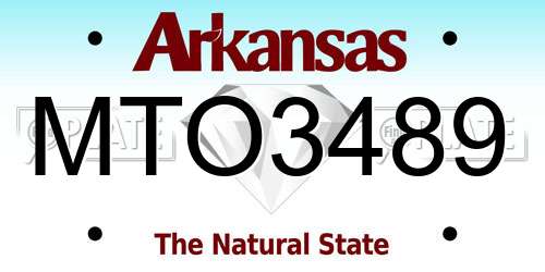 MTO3489 Arkansas License Plate