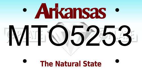 MTO5253 Arkansas License Plate