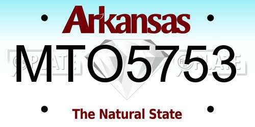 MTO5753 Arkansas License Plate