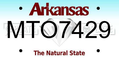 MTO7429 Arkansas License Plate