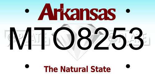 MTO8253 Arkansas License Plate