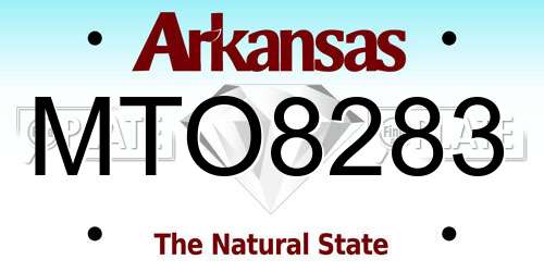 MTO8283 Arkansas License Plate