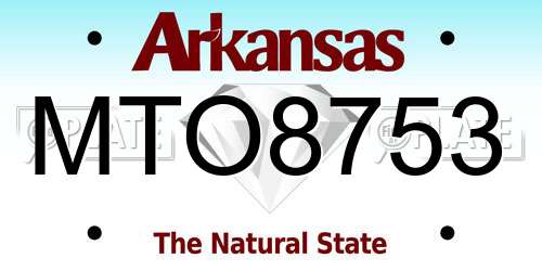 MTO8753 Arkansas License Plate