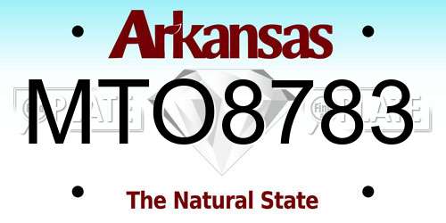 MTO8783 Arkansas License Plate