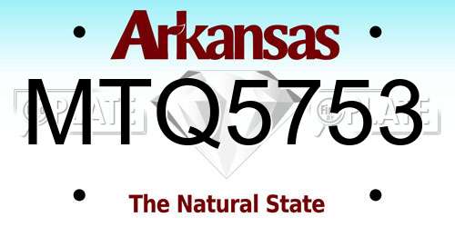 MTQ5753 Arkansas License Plate