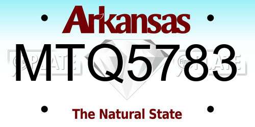 MTQ5783 Arkansas License Plate