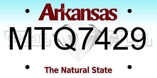 MTQ7429 Arkansas License Plate