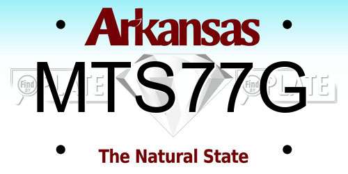 MTS77G Arkansas License Plate