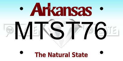 MTST76 Arkansas License Plate