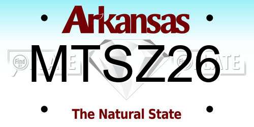 MTSZ26 Arkansas License Plate