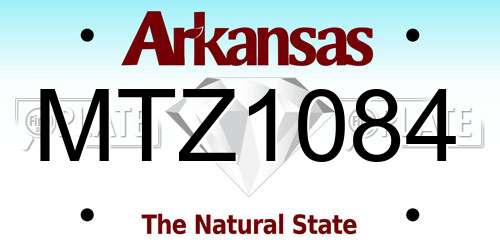 MTZ1084 Arkansas License Plate