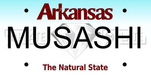 MUSASHI Arkansas License Plate