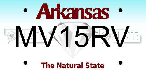 MV15RV Arkansas License Plate