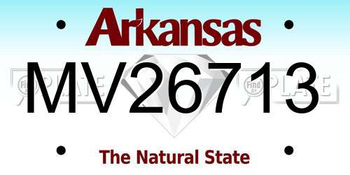 MV26713 Arkansas License Plate