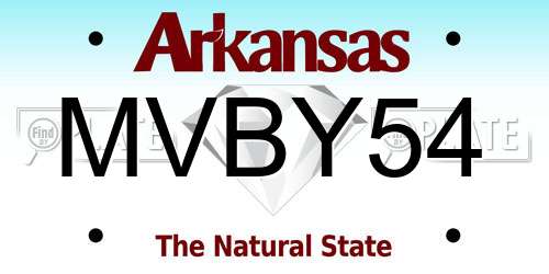 MVBY54 Arkansas License Plate